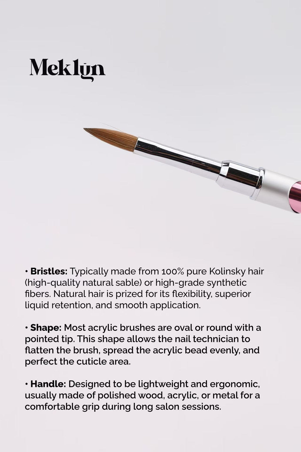 Professional Acrylic Nail Brush - Premium Kolinsky Hair Oval Round Nail Brush for Acrylic Sculpting